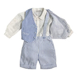 Completo Elegante 3 Pezzi In Misto Lino Neonato TETO E TATTA CT4860