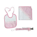 Set Regalo Nascita Con Quadrato Bavetta E Portaciuccio Neonato/a SARDON BF753 - SARDON - Luxury Kids