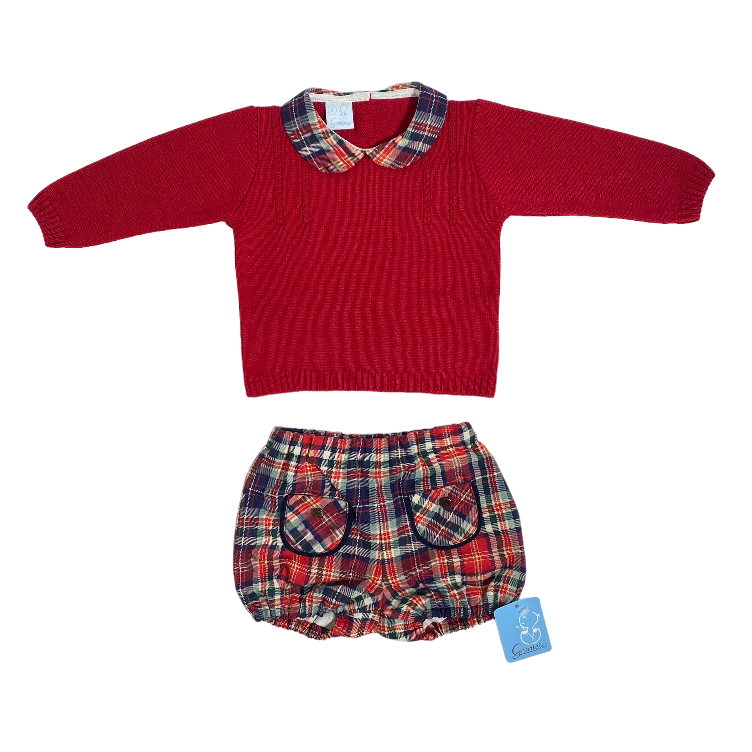 Completo Scozzese In Caldo Cotone Neonato GRANLEI 273 - GRANLEI - LuxuryKids