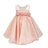 Abito Elegante Smanicato In Organza Neonata NINNAOH E23AB416 - NINNAOH - Luxury Kids
