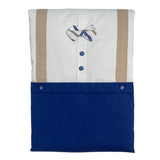 Coperta Imbottita Sfoderabile In Cotone Bianca E Blu Neonato NINNAOH E23COP208I - NINNAOH - Luxury Kids