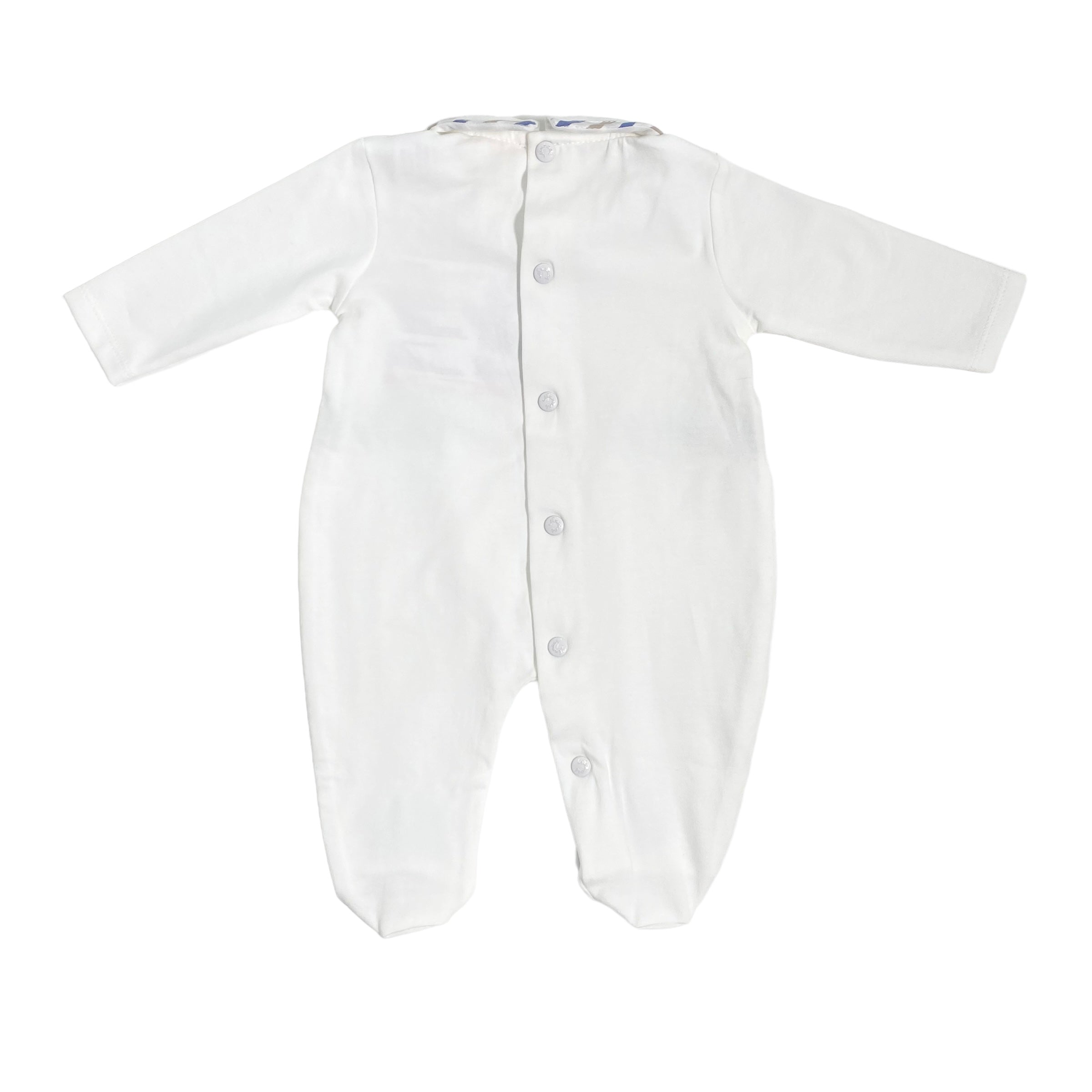 Tutina Intera In Cotone Bianca Neonato NINNAOH E23340T - NINNAOH - Luxury Kids