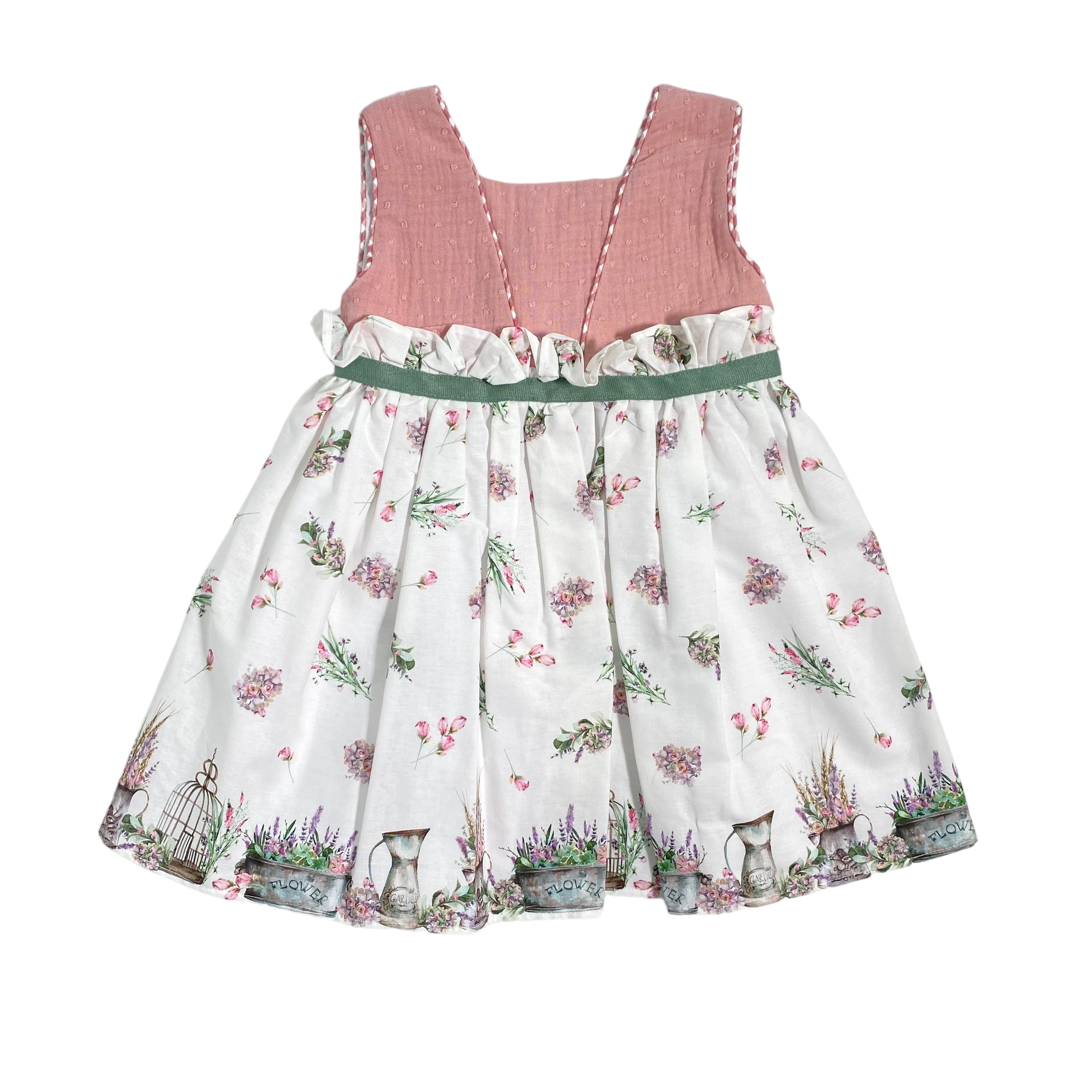Abito Smanicato In Cotone Bambina YOEDU 0515 - YOEDU - Luxury Kids