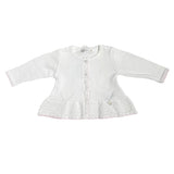 Cardigan In Filo Di Cotone Con Traforatura Neonata DR KID DK126 - DR KID - Luxury Kids