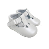 Scarpe Da Culla In Pelle Satinata Con Occhielli Neonato PANYNO A2414S - PANYNO - Luxury Kids