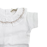 Baby-Body aus Baumwolle mit halben Ärmeln und Rouche-Kragen WEDOBLE V2309616G