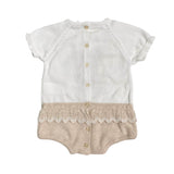 Pagliaccetto In Filo Di Cotone Con Orso Neonata A&J A&J134 - A&J - Luxury Kids