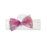 Fascia Elastica In Cotone Con Fiocco In Organza Neonata NINNAOH E2357 - NINNAOH - Luxury Kids