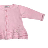 Cardigan In Filo Di Cotone Con Traforatura Neonata DR KID DK126 - DR KID - Luxury Kids