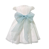 Abito Elegante Mezza Manica In Tulle Bianco Bambina MIMILU' 606 - MIMILU' - Luxury Kids