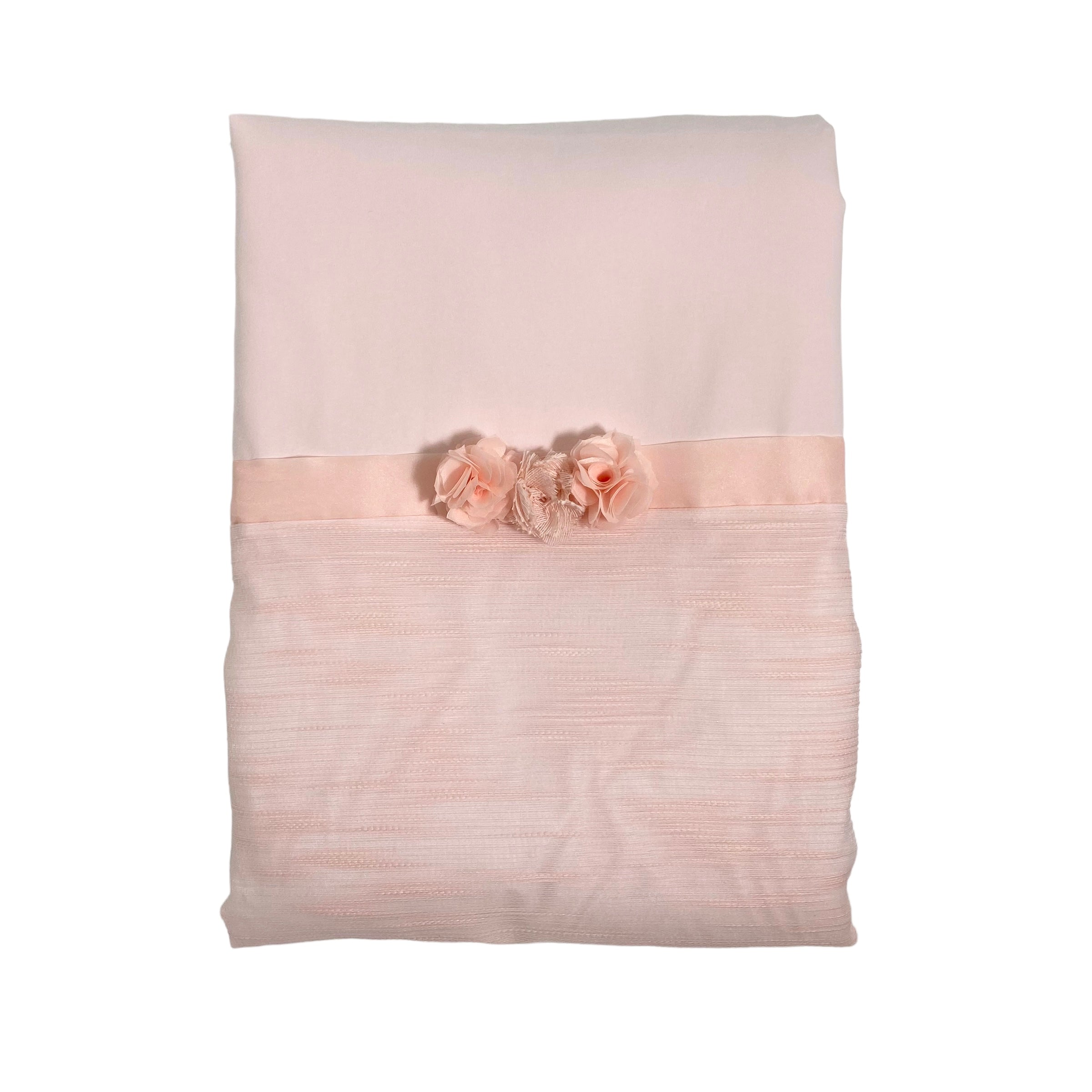 Coperta Imbottita Sfoderabile In Cotone E Organza Rosa Neonata NINNAOH E23COP24I - NINNAOH - Luxury Kids
