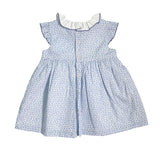 Abito Smanicato In Cotone Con Punto Smok Bambina SARDON LA473 - SARDON - Luxury Kids