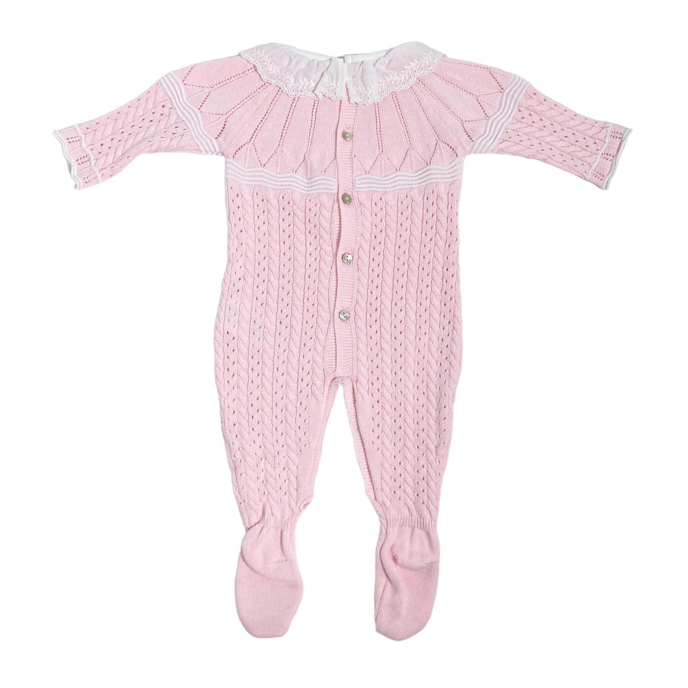 Tutina Intera In Filo Di Cotone Traforata Neonata DR KID DK160 - DR KID - Luxury Kids