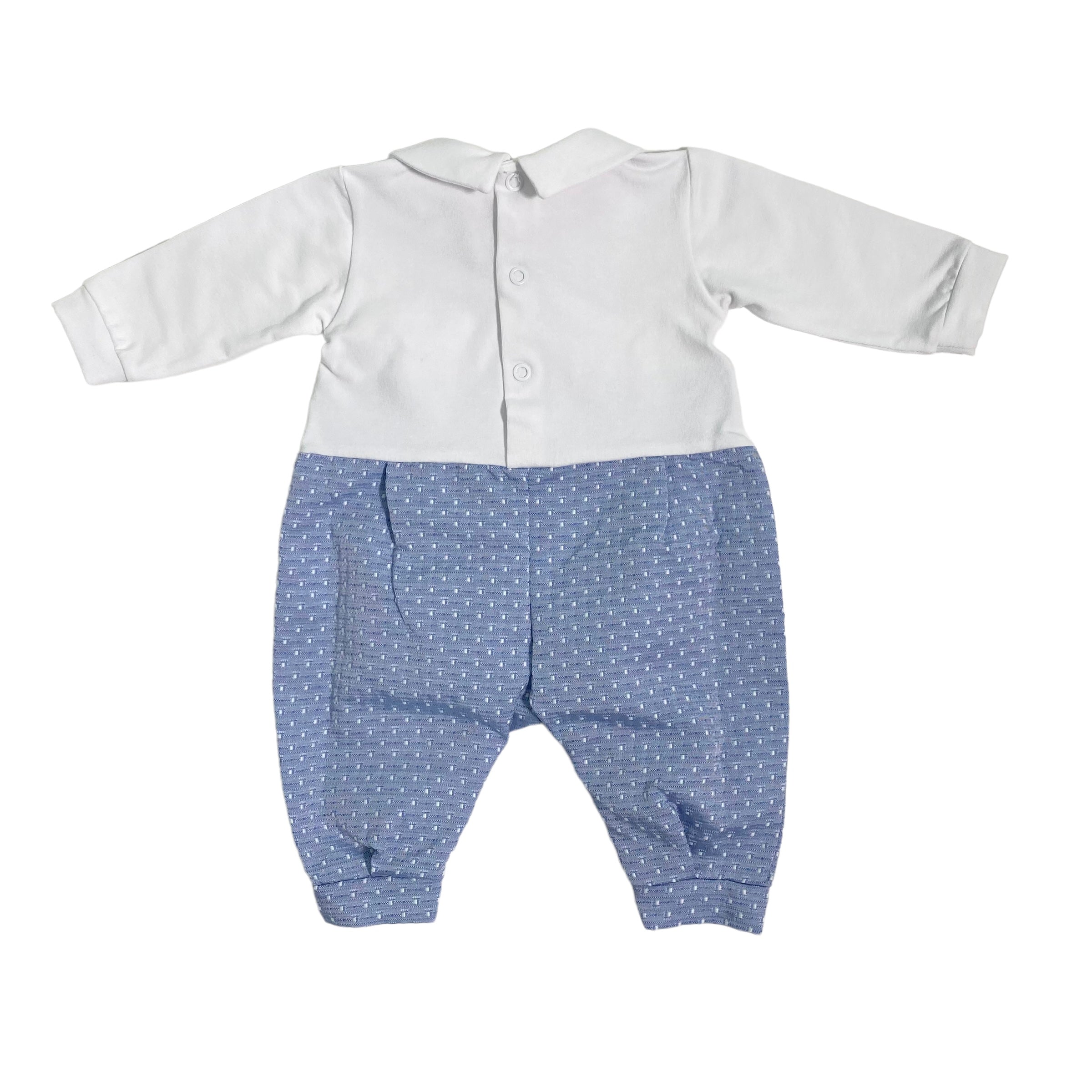 Tutina Intera In Cotone E Tessuto Operato Neonato TETO E TATTA TU4910 - TETO E TATTA - Luxury Kids