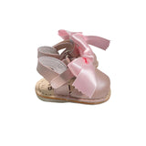 Menorquinische First Steps-Sandalen aus Satinleder mit Satinschleife für Mädchen INDEX 300S