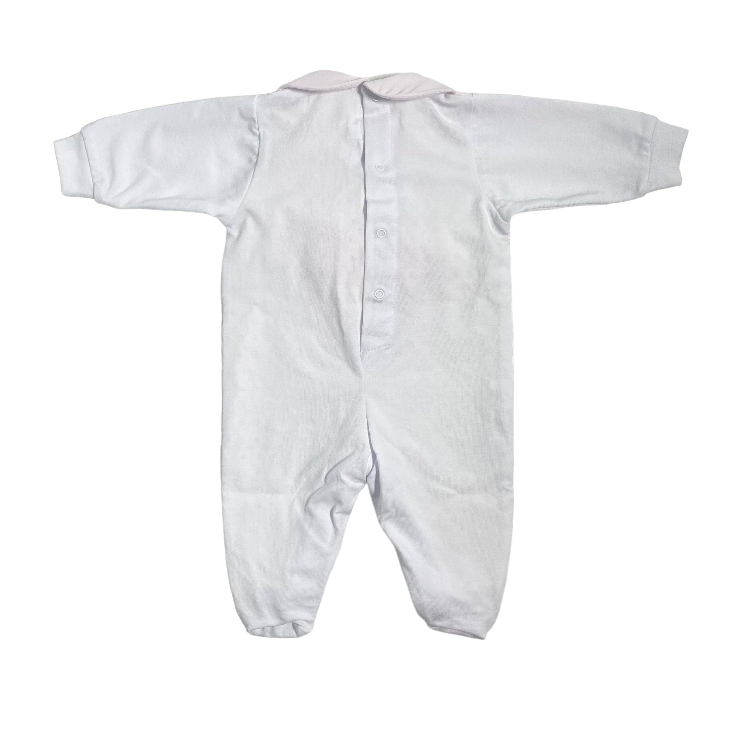 Tutina Intera In Cotone Bianca Neonata LA SARTORIA DEI PICCOLI LTB309 - LA SARTORIA DEI PICCOLI - Luxury Kids