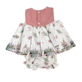 Abito Smanicato Con Culotte In Cotone Neonata YOEDU 0041 - YOEDU - Luxury Kids