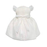 Abito Elegante Battesimale In Organza Rigata Neonata NINNAOH E23AB415 - NINNAOH - Luxury Kids
