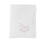 Quadrato di Garza con Ricamo Cavalluccio A Dondolo Neonato Wedoble 12968D - WEDOBLE - Luxury Kids