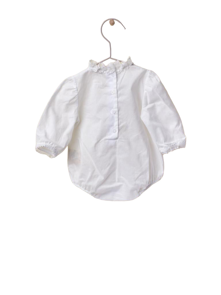 Camicia Elegante A Body In Cotone Batista Con Pizzo Neonata WEDOBLE V2301916A - WEDOBLE - Luxury Kids