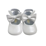 Scarpe Da Culla Modello Ballerina In Pelle Con Fiocco Neonata RIZITOS A2705P - RIZITOS - Luxury Kids
