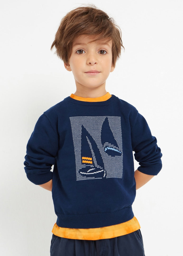 Maglioncino In Filo Di Cotone Con Motivo Stampato Bambino MAYORAL 3347 - MAYORAL - Luxury Kids