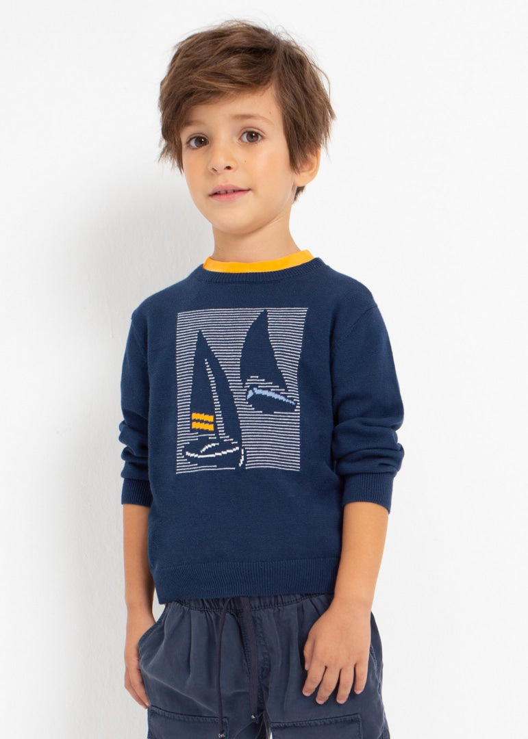 Maglioncino In Filo Di Cotone Con Motivo Stampato Bambino MAYORAL 3347 - MAYORAL - Luxury Kids