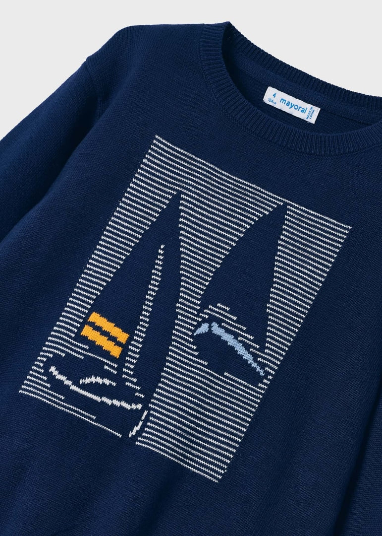 Maglioncino In Filo Di Cotone Con Motivo Stampato Bambino MAYORAL 3347 - MAYORAL - Luxury Kids