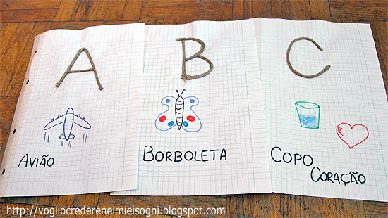 Creare l'alfabeto tattile con lo spago