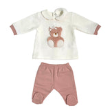 Tutina Spezzata In Ciniglia Con Orso Neonata TETO E TATTA CL8090