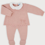 Tutina Spezzata Invernale Con Collo Rouche Neonata SARDON MC156