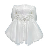 Abito Elelgante Manica Lunga Effetto Seta Panna Neonata NINNAOH I23533AB