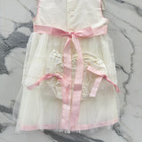Abito Elegante Battesimale Con Cuffia E Culotte Bianco Neonata PONTO POR PONTO 5809
