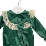 Pagliaccetto In Velluto Con Pizzo Neonata VALENTINA BEBES HADA126