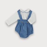 Complete With Velvet Dungarees And Newborn Shirt SARDON AB09