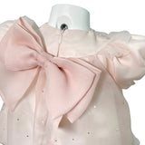 Abito Svasato Mezza Manica In Organza E Strass Neonata PETIT 2016046