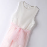 Tuta Elegante Smanicata In Crepe E Tulle Bambina SARABANDA B486