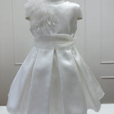 Elegant Ceremony Sleeveless Dress In White Mikado Girl BUFI B1182AB