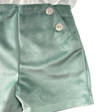 Completo Elegante In Velluto Con Camicia e Bermuda Neonato PONTO POR PONTO 6636