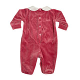 Tutina Intera In Ciniglia Ricamata Neonata BEBE' MARGO' B042T