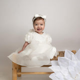 Abito Svasato Mezza Manica In Organza E Strass Neonata PETIT 2016046