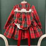 Elegantes, ausgestelltes Langarm-Schottenkleid für Baby-Mädchen LA AMAPOLA 0040