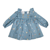 Langärmliges, ausgestelltes Kleid aus warmer Baumwolle mit Musterdruck für Babys DEL SUR 5135