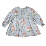 Abito Svasato Manica Lunga Fantasia Stampata Neonata DEL SUR 5137