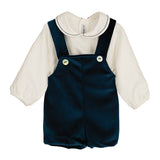 Completo Con Pagliaccetto E Camicia In Velluto Neonato CALAMARO 11261