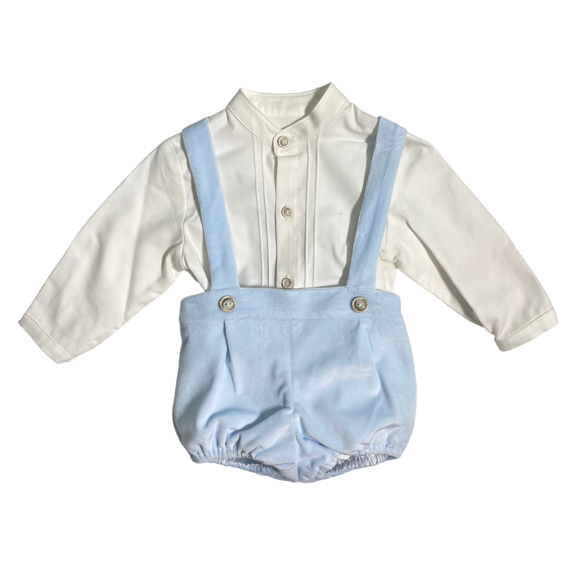 Completo Con Salopette In Velluto E Camicia Neonato DEL SUR 1879