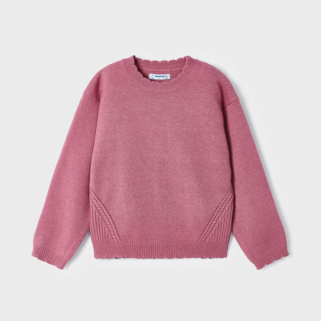 Warmer Basic-Pullover aus Baumwolle mit Rundhalsausschnitt für Mädchen MAYORAL 319