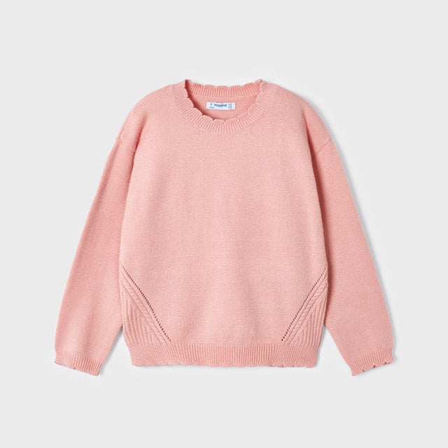 Warmer Basic-Pullover aus Baumwolle mit Rundhalsausschnitt für Mädchen MAYORAL 319