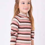 Gerippter Rollkragenpullover aus warmer, mehrfarbiger Baumwolle für Mädchen MAYORAL 4002