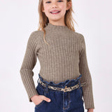 Gerippter Rollkragenpullover aus warmer, mehrfarbiger Baumwolle für Mädchen MAYORAL 4002